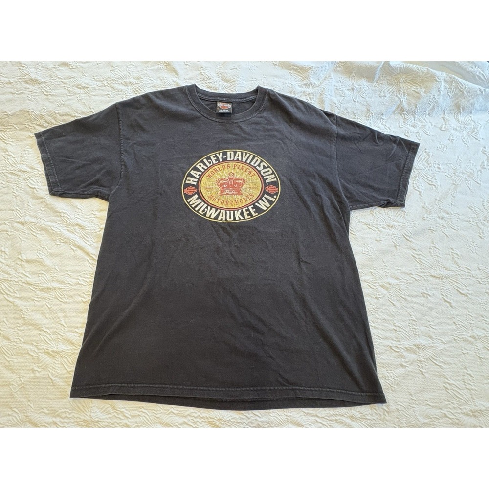 Harley Davidson Milwaukee WI T-Shirt Glendale CA California Biker‎ XL Mens Black
